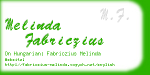 melinda fabriczius business card